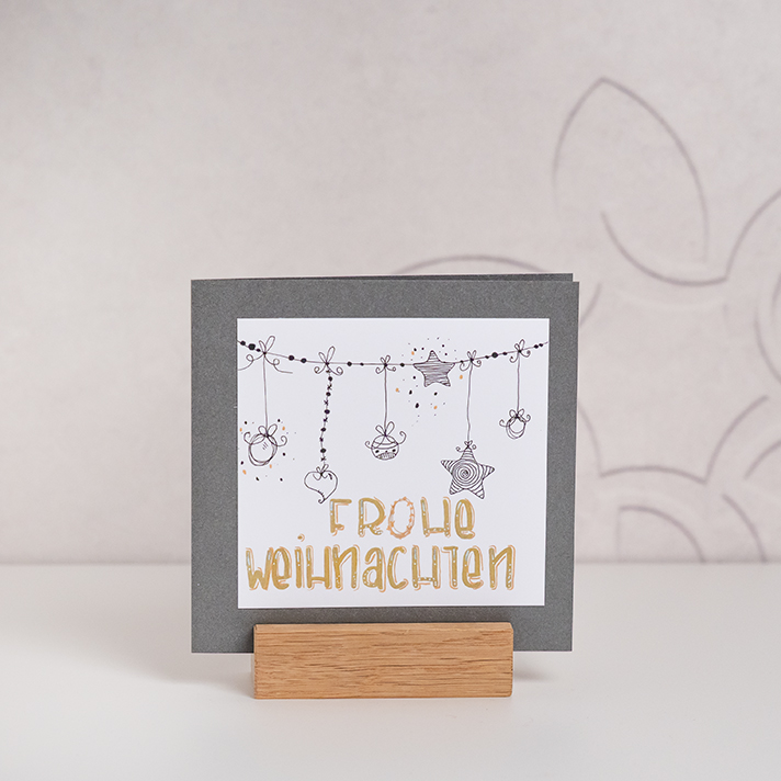 Waerchbrogg Karten Frohe Weihnachten Girlande Quadratisch
