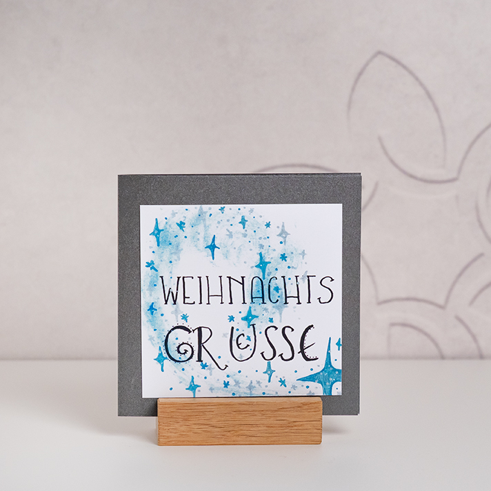 Waerchbrogg Karten Frohe Weihnachtsgruesse Blau Quadratisch