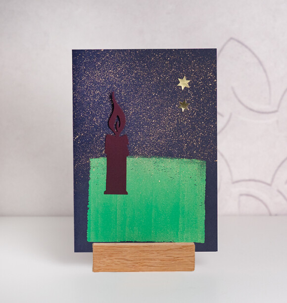 Waerchbrogg Karten Kerze Violet A5