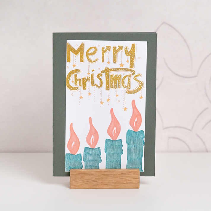 Waerchbrogg Karten Merry Christmas Kerze A5