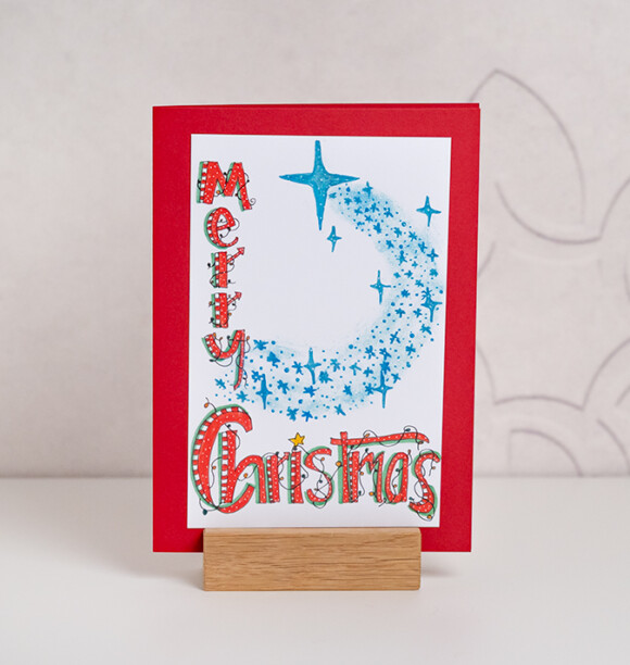 Waerchbrogg Karten Merry Christmas Stern A5