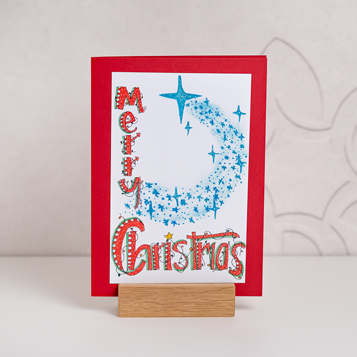 Waerchbrogg Karten Merry Christmas Stern A5